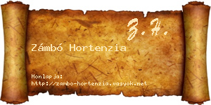 Zámbó Hortenzia névjegykártya